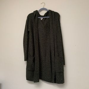 NWOT Merona Cozy Hooded Cardigan: Olive
